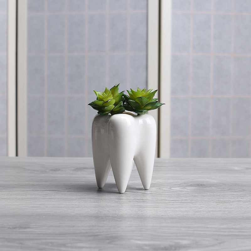 Tooth Shape Ceramic Pot